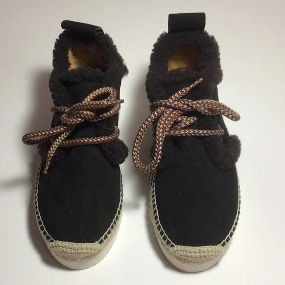 NEW See by Chloe ESPADRILLE SNEAKER BLACK Sz 35